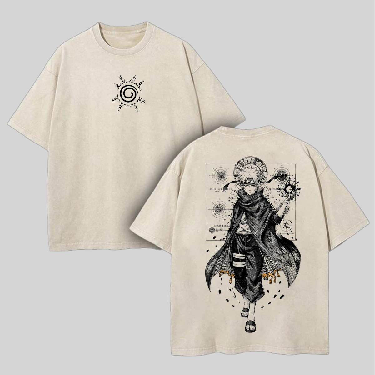 Vintage Naruto Printed Unisex Washed T-Shirt