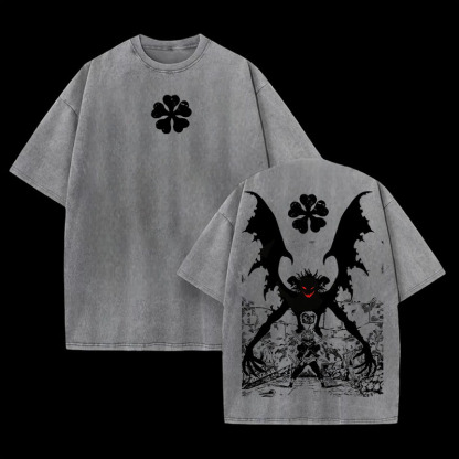 Black Clover Printed Unisex Washed T-Shirt
