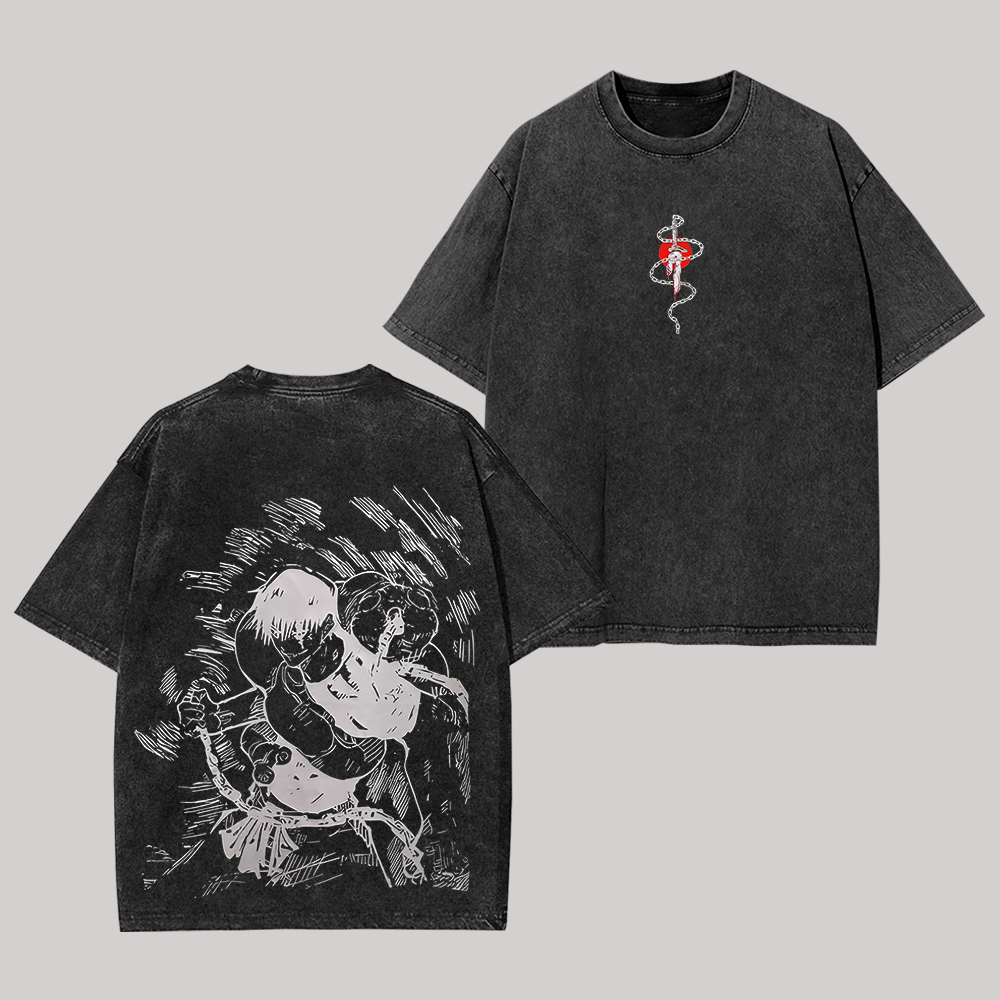 Jujutsu Kaisen Printed Unisex Washed T-Shirt
