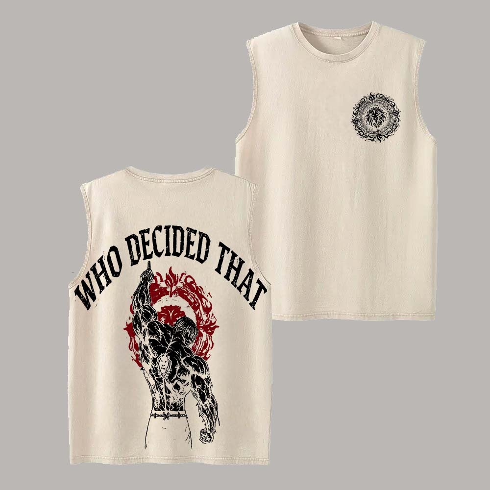 Seven deadly sins Escanor Printed Men's Washed Vest