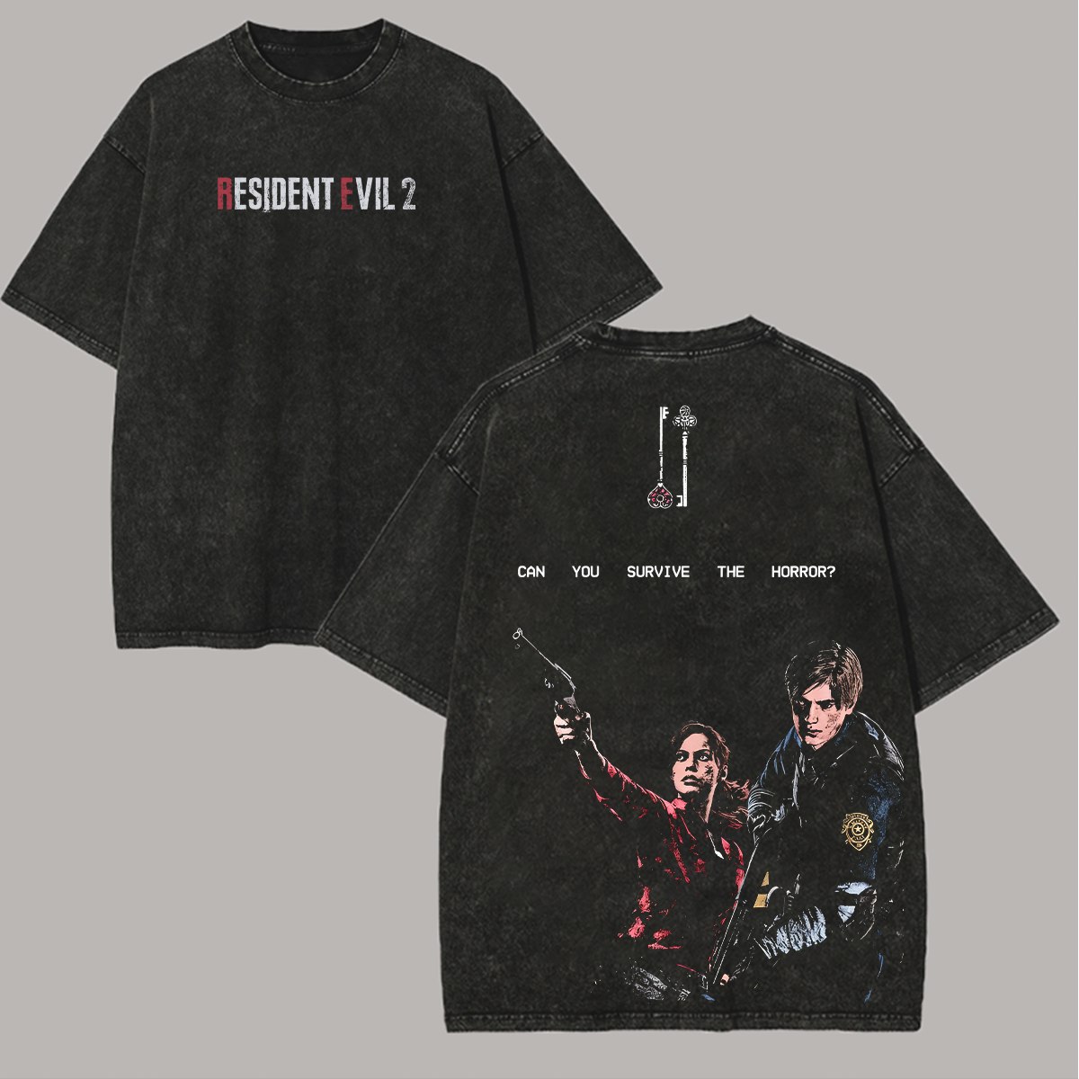 Resident Evil 2 Printed Unisex Washed T-Shirt