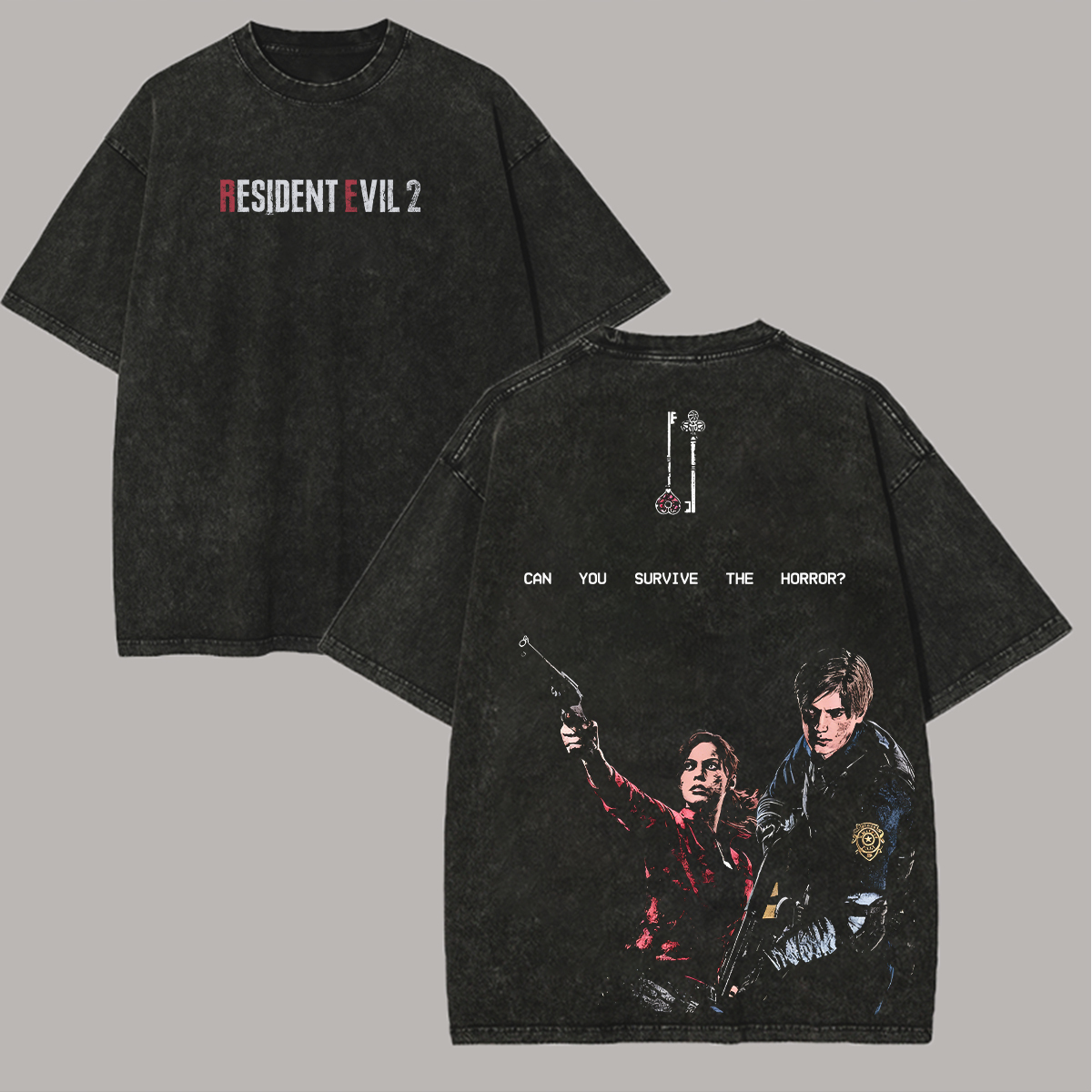 Resident Evil 2 Printed Unisex Washed T-Shirt