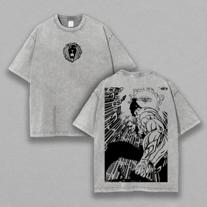 Seven Deadly Sins Escanor Printed Unisex Washed T-Shirt