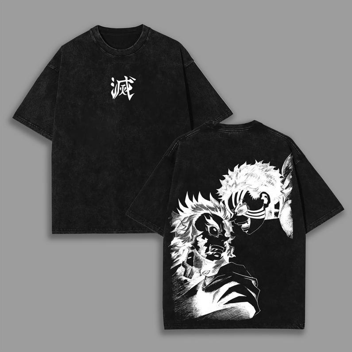 Demon Slayer Printed Unisex Washed T-Shirt