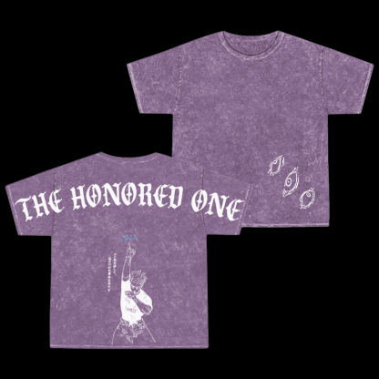 Retro Gojo Satoru Anime Oversize Washed T-Shirt