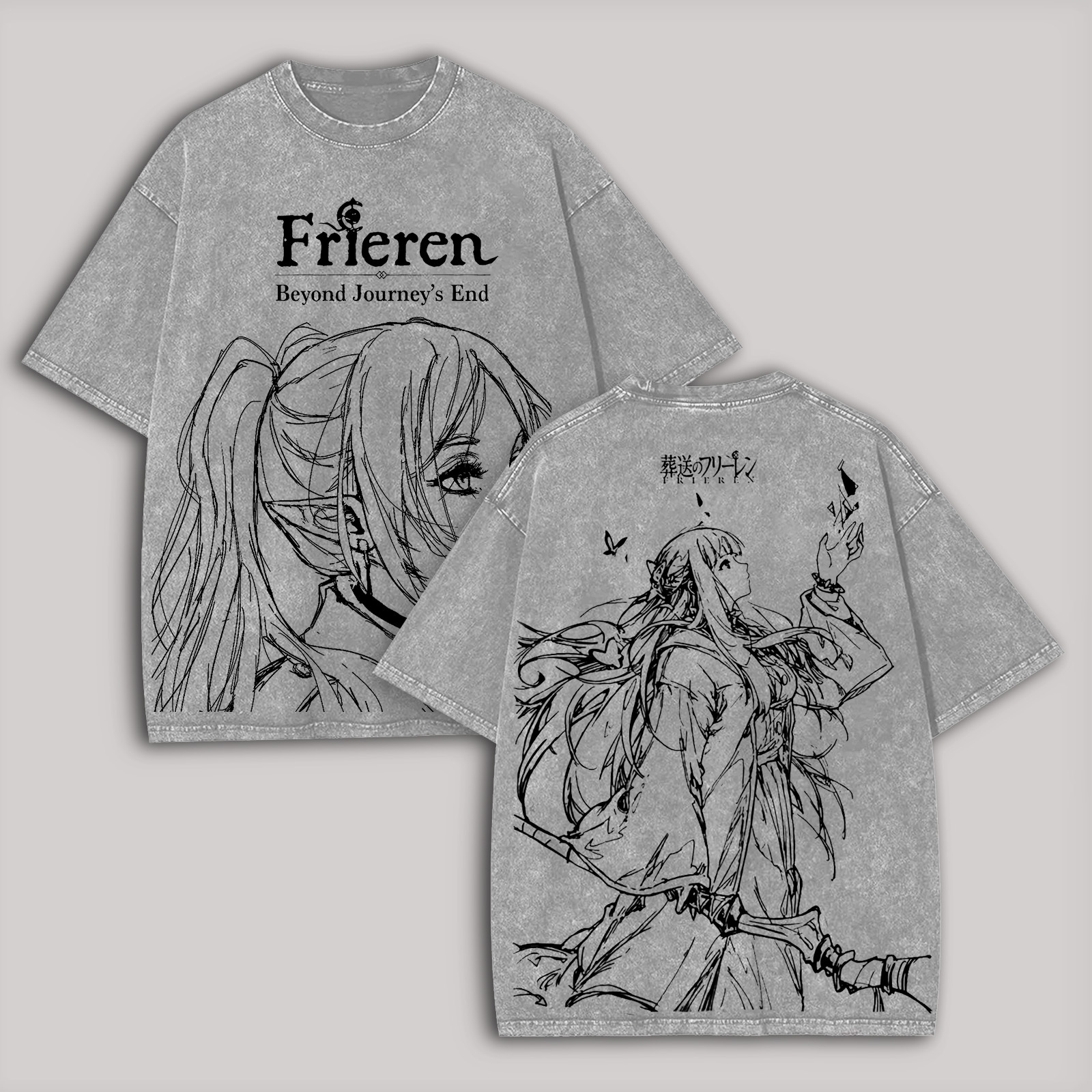 Frieren: Beyond Journey's End Printed Unisex Washed T-Shirt