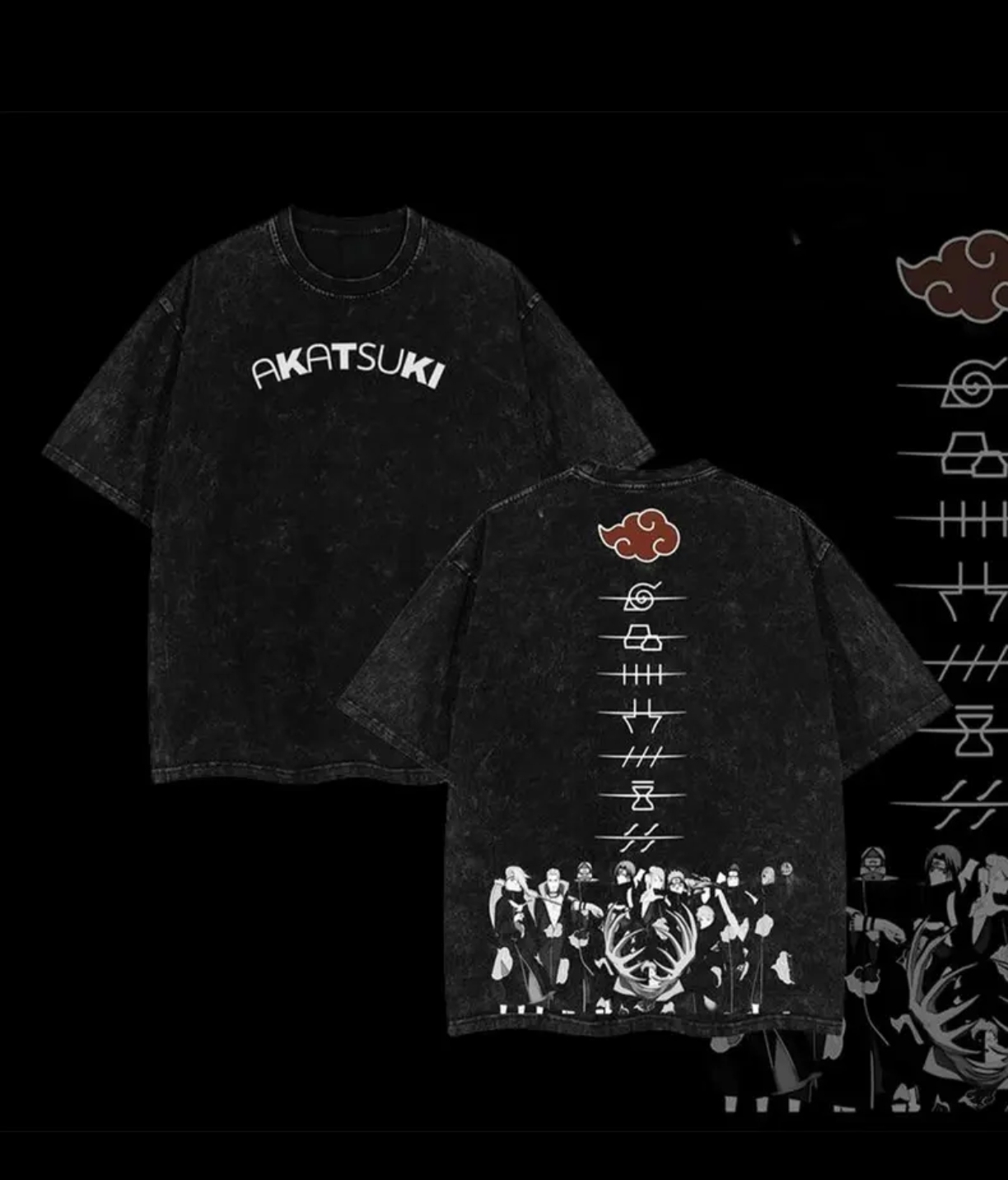 Akatsuki Naruto Printed Unisex Washed T-Shirt