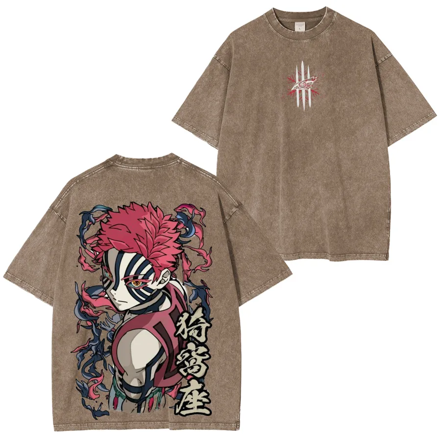 Demon Slayer Akaza Unisex Washed T-Shirt