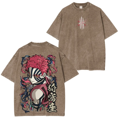 Demon Slayer Akaza Unisex Washed T-Shirt