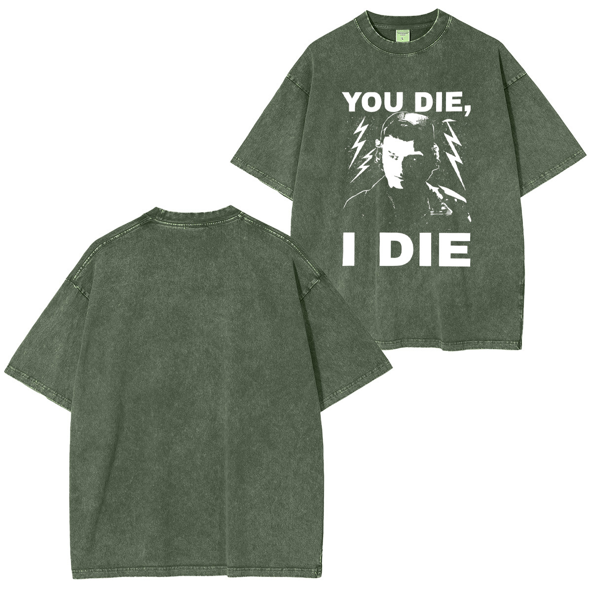 Stranger Things You Die I Die Unisex Washed T-Shirt
