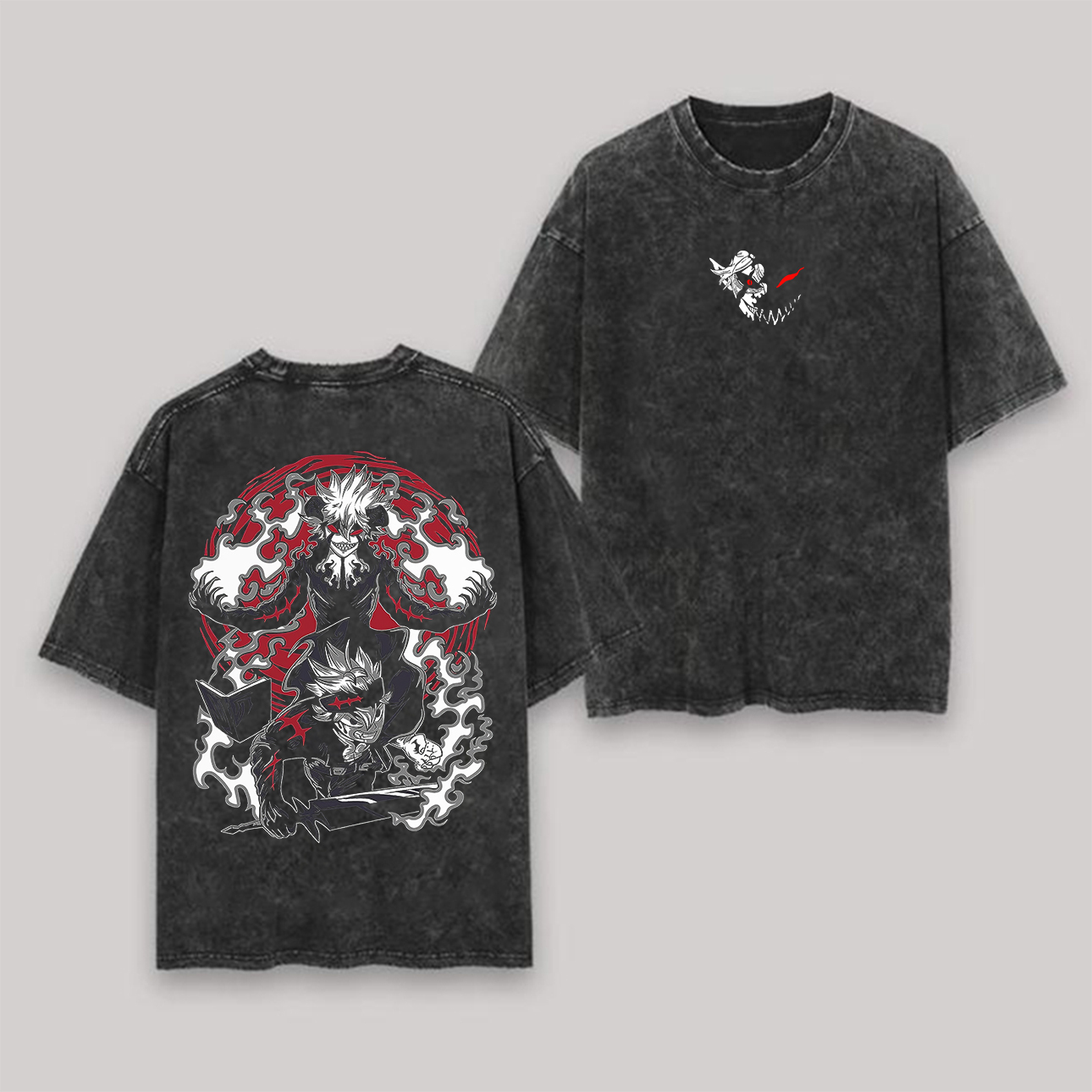 Limited Edition Asta x Black Clover Printed Unisex Washed T-Shirt