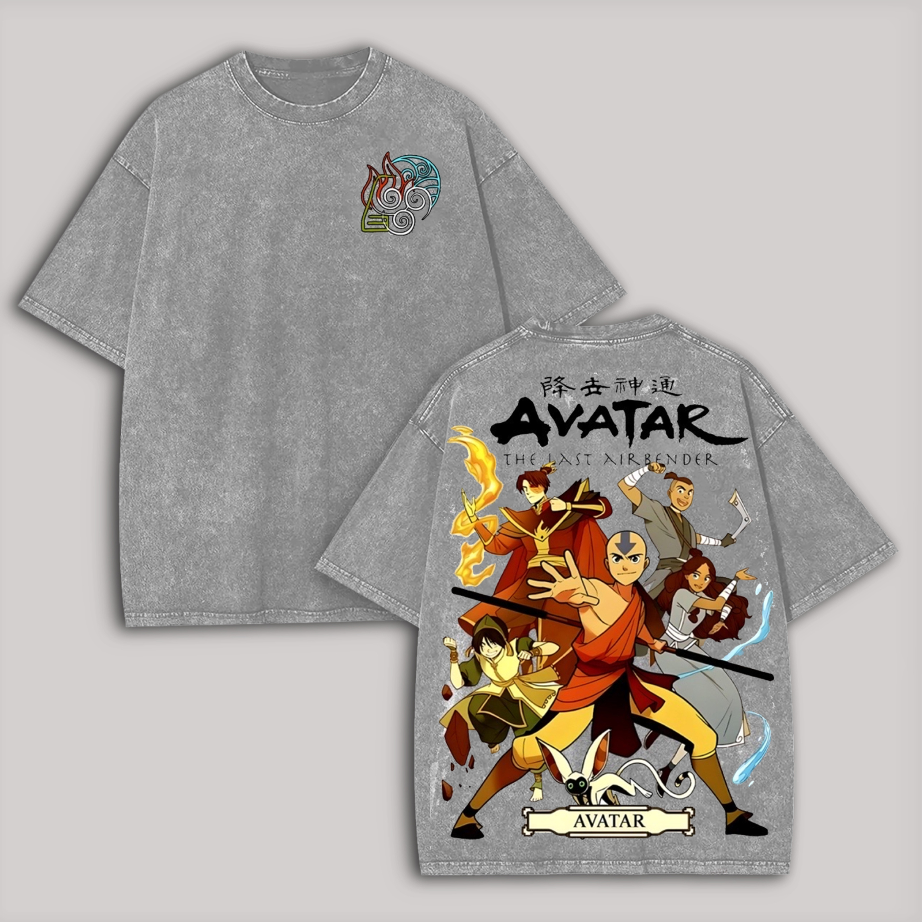 The Last Airbender Avatar Printed Unisex Washed T-Shirt
