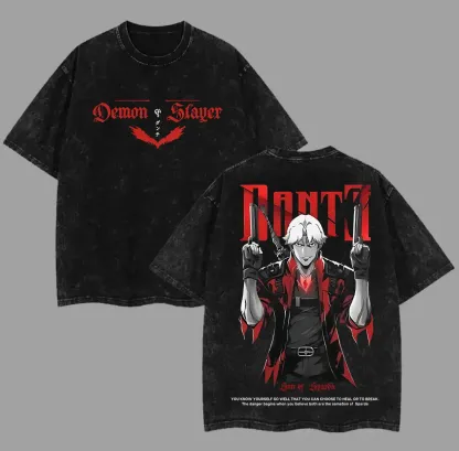 Demon Slayer Printed Unisex Washed T-Shirt
