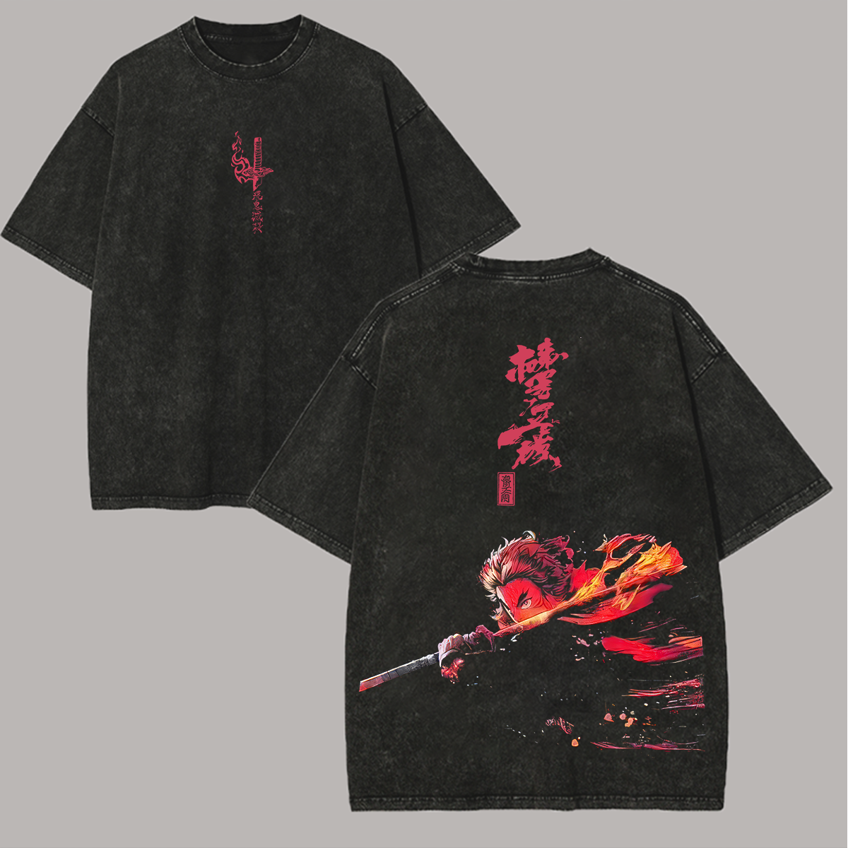 Demon Slayer Printed Unisex Washed T-Shirt