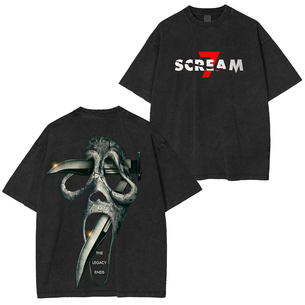 Scream 7 Printed Unisex Washed T-Shirt