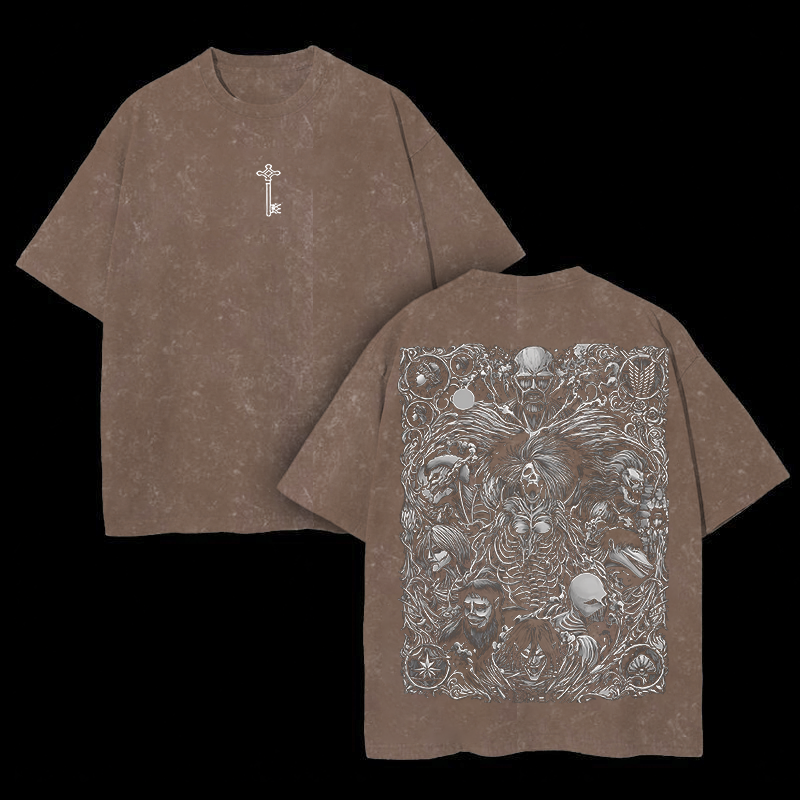 Attack on Titan Oversize Washed T-Shirt