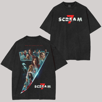 Scream 7 Printed Unisex Washed T-Shirt
