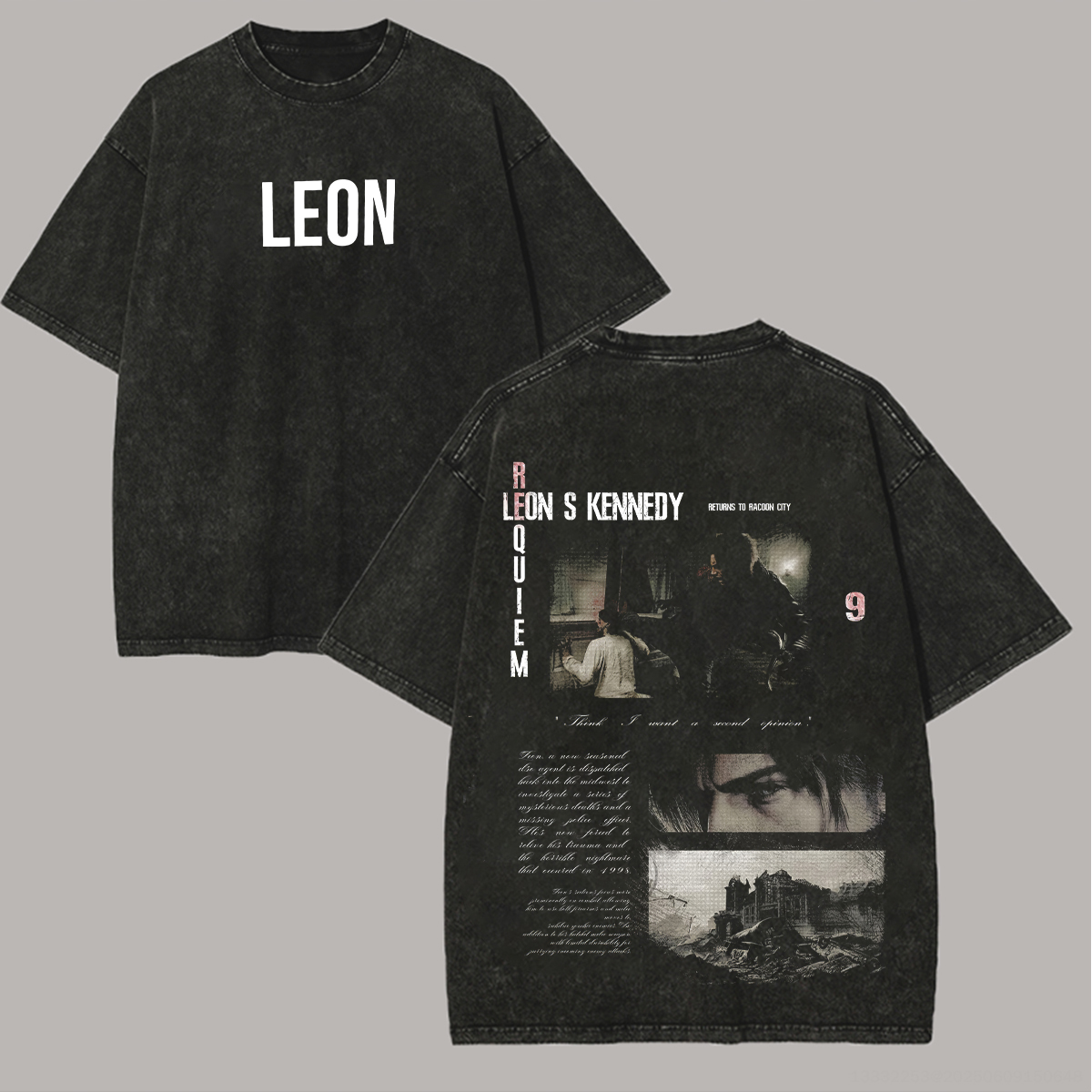 Resident Evil Leon S. Kennedy Printed Unisex Washed T-Shirt