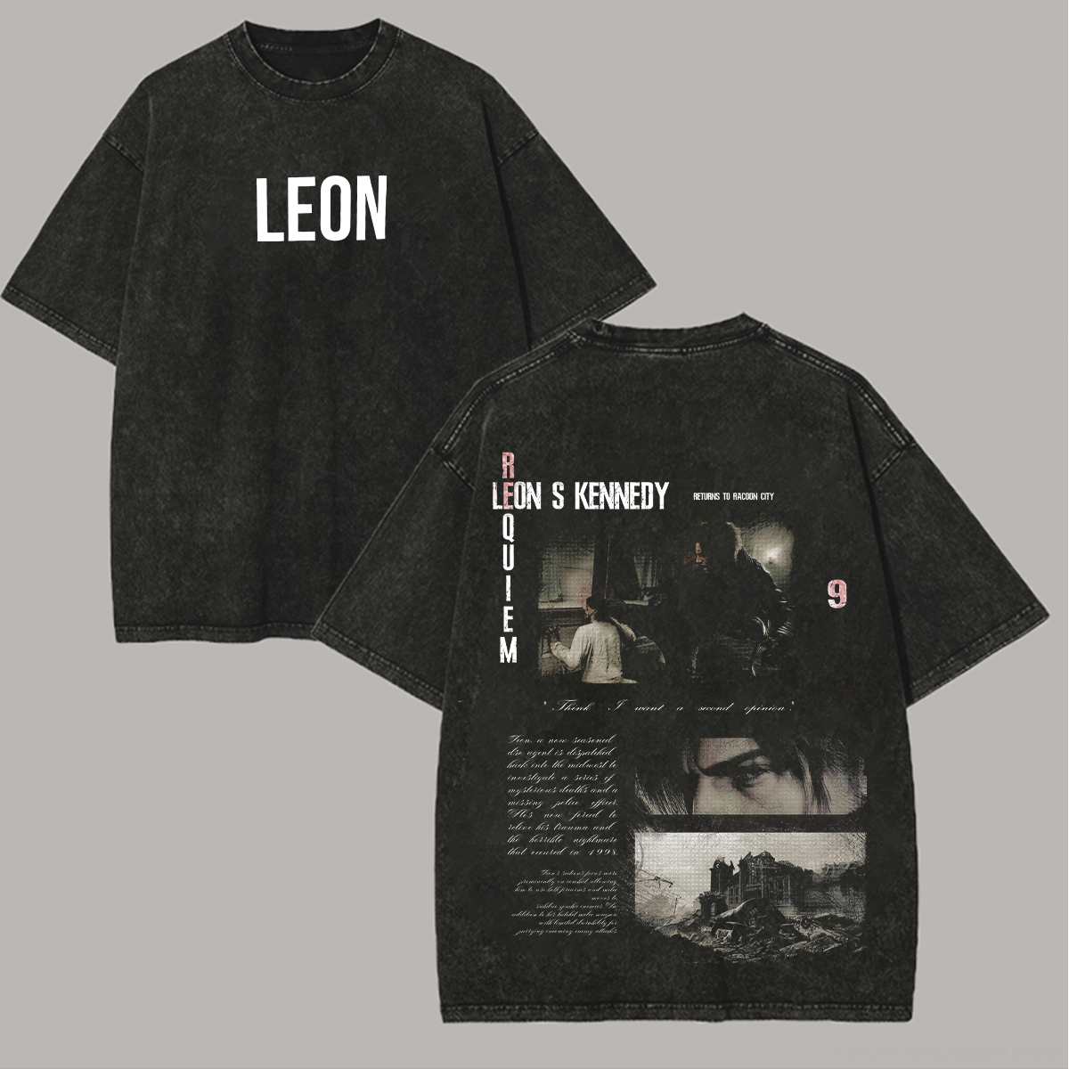 Resident Evil Leon S. Kennedy Printed Unisex Washed T-Shirt
