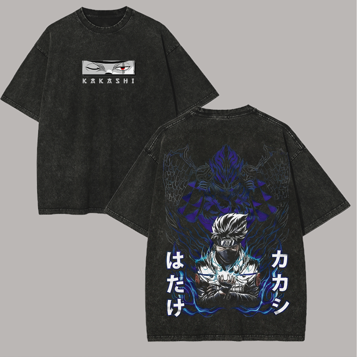 Naruto Kakashi Printed Unisex Washed T-Shirt