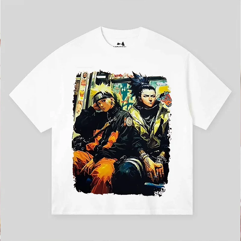 Unisex Naruto And Shikamaru Printed Oversized T-shirt