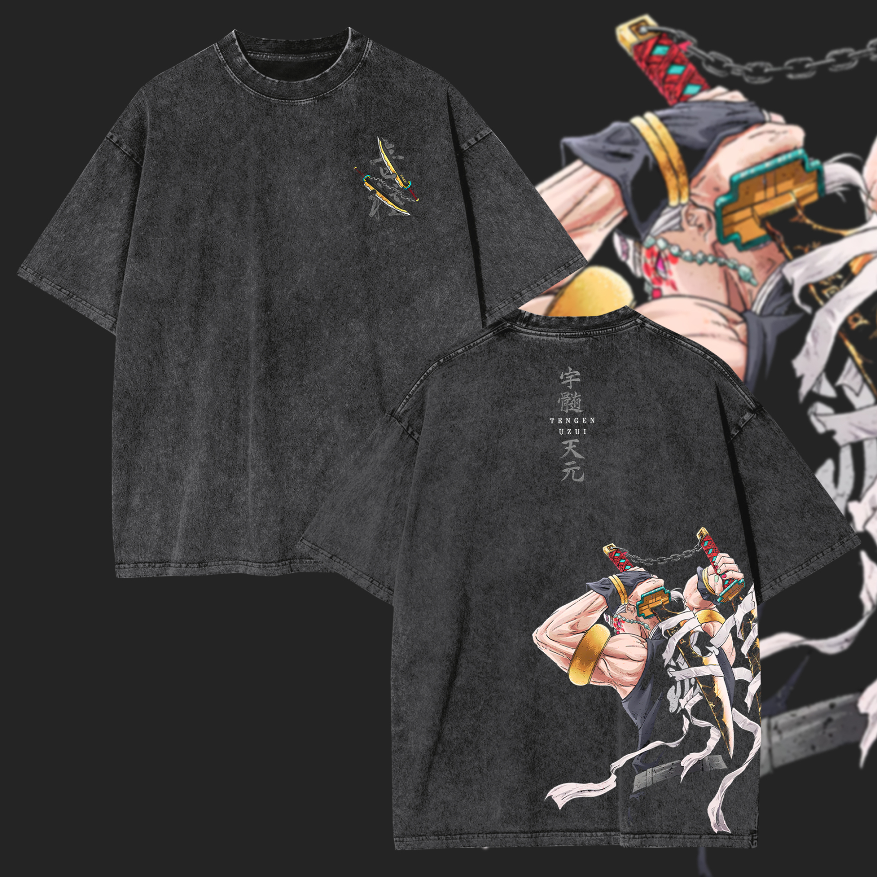 Tengen Uzui Demon Slayer Printed Unisex Washed T-Shirt