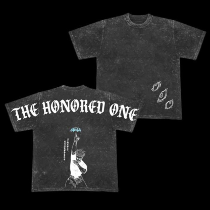 Retro Gojo Satoru Anime Oversize Washed T-Shirt