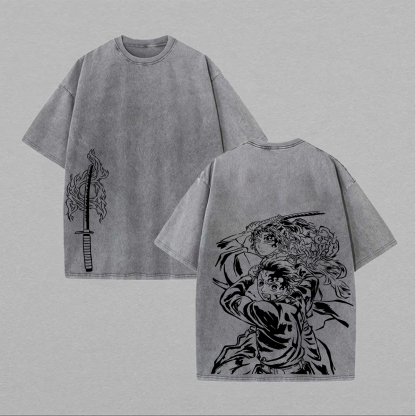 Tanjiro Kamado Printed Unisex Washed T-Shirt