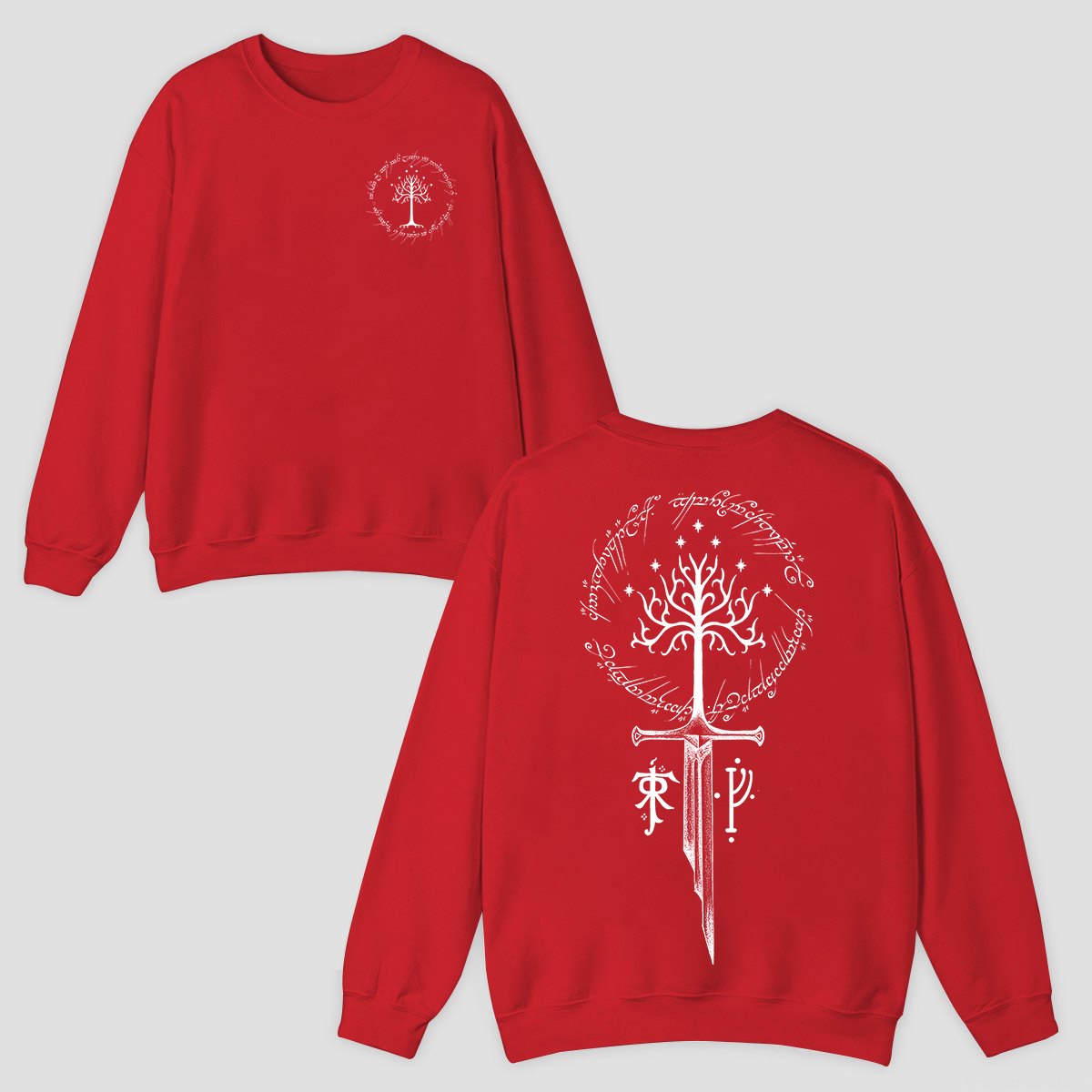 Lord of the Rings White Tree of Gondor Printed Fleece-lined Unisex Sweatshirt