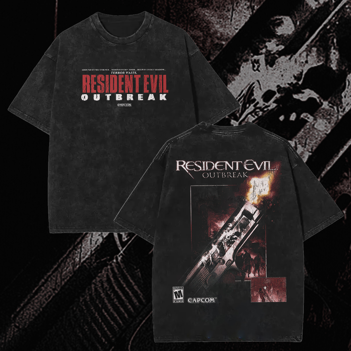 Resident Evil Outbreak Printed Unisex Washed T-Shirt