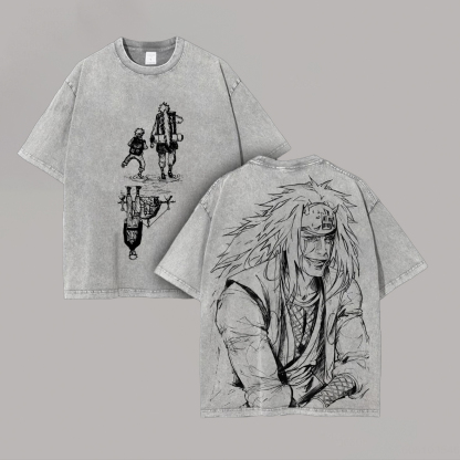 Naruto Jiraiya Printed Unisex Washed T-Shirt