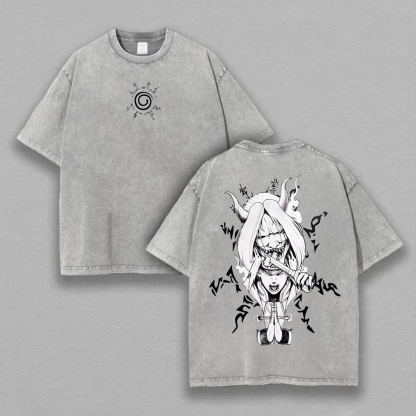 Naruto Vintage Printed Unisex Washed T-Shirt
