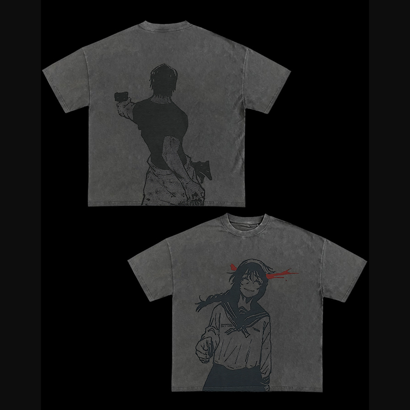 Jujutsu Kaisen Anime Printed Men's Washed T-Shirt