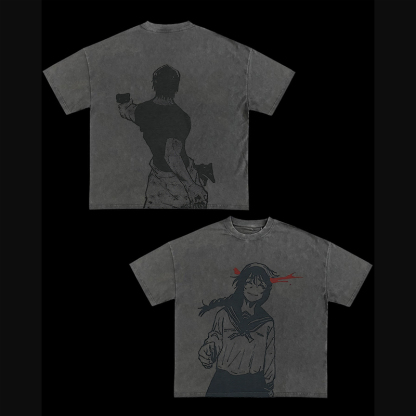 Jujutsu Kaisen Anime Printed Men's Washed T-Shirt