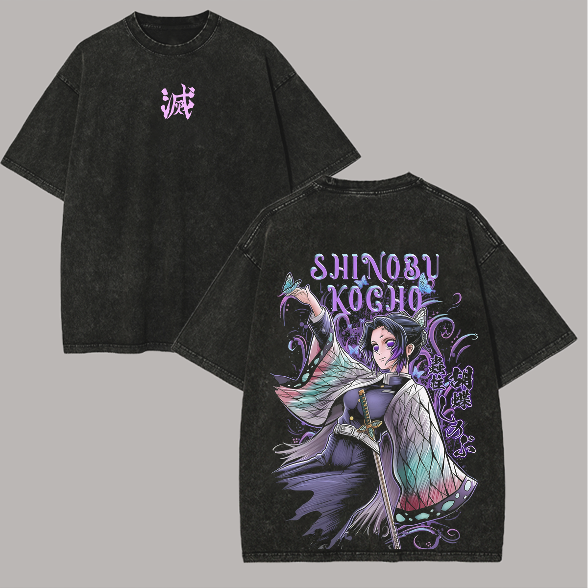Shinobu Kocho Demon Slayer Printed Unisex Washed T-Shirt