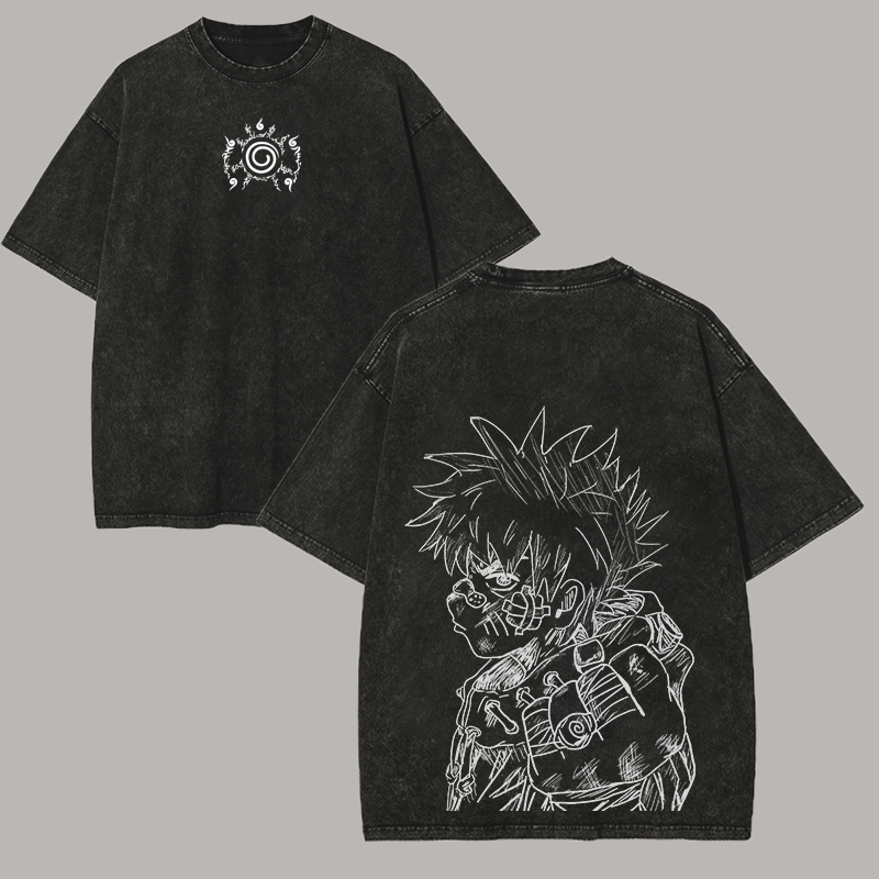 Naruto Uzumaki Printed Unisex Washed T-Shirt