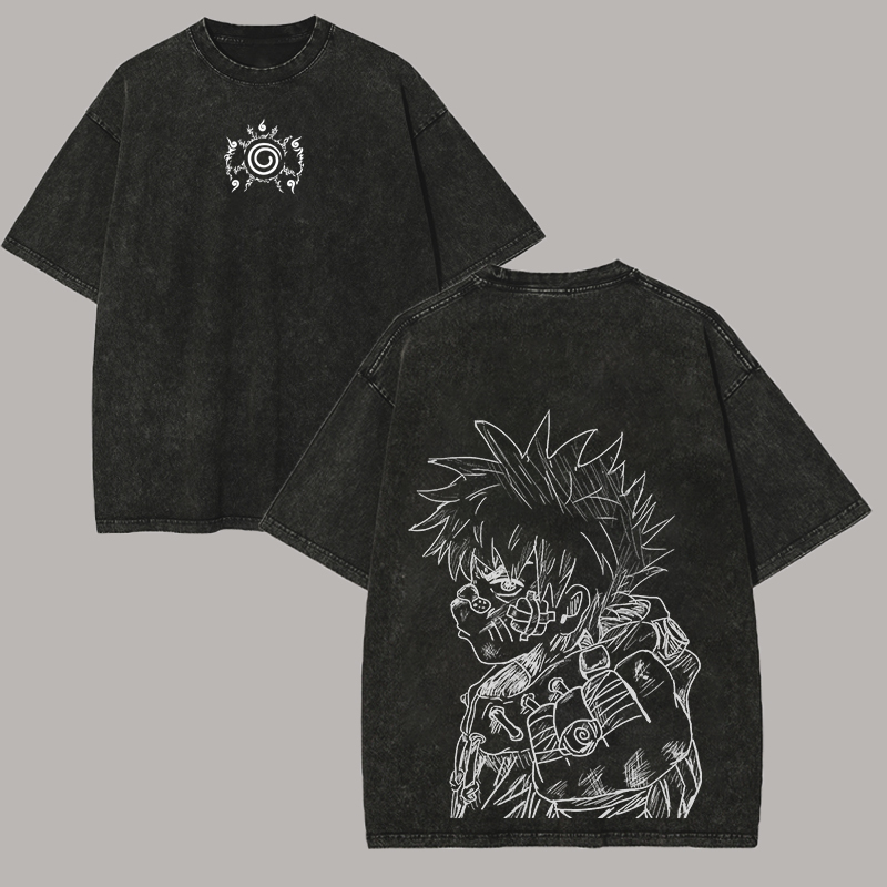 Naruto Uzumaki Printed Unisex Washed T-Shirt