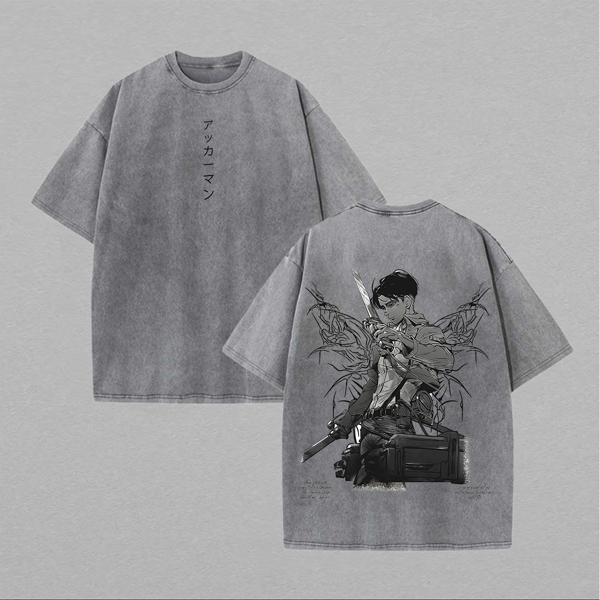 Attack on Titan Printed Unisex Washed T-Shirt