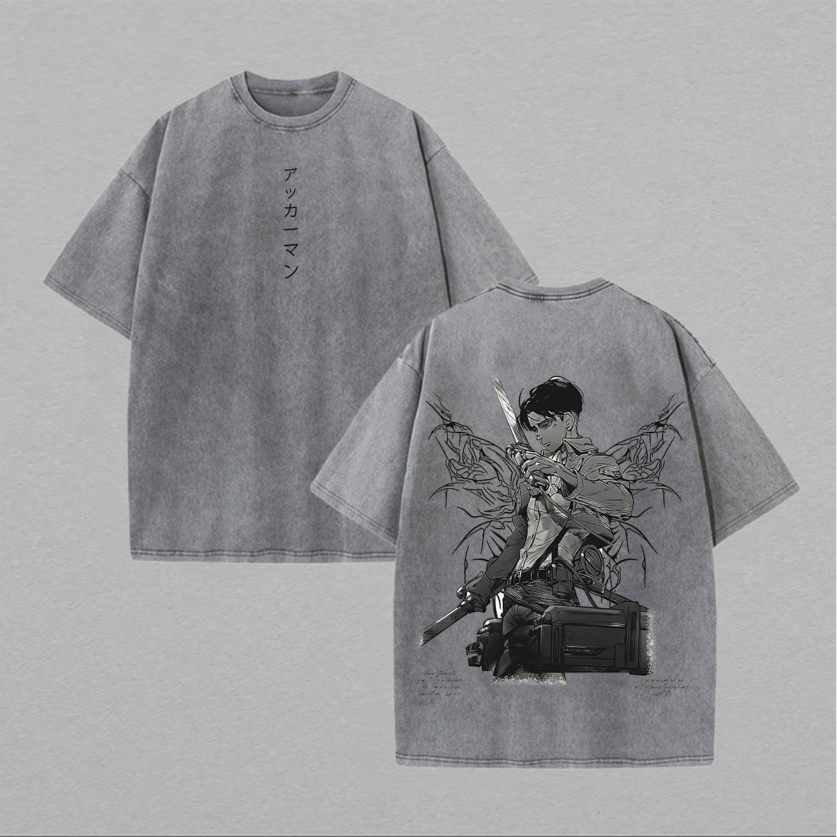 Attack on Titan Printed Unisex Washed T-Shirt