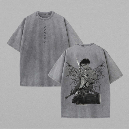 Attack on Titan Printed Unisex Washed T-Shirt