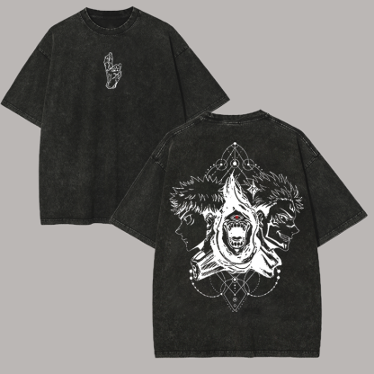 Jujutsu Kaisen Printed Unisex Washed T-Shirt