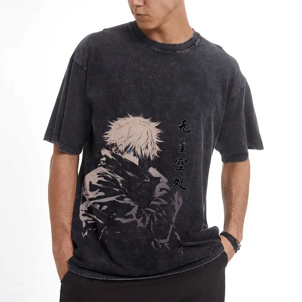 Jujutsu Kaisen Satoru Gojo Oversize Washed T-Shirt- Unisex