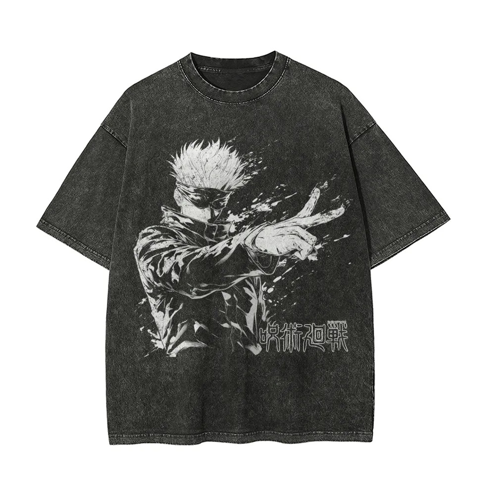 Jujutsu Kaisen Satoru Gojo Oversize Washed T-Shirt- Unisex