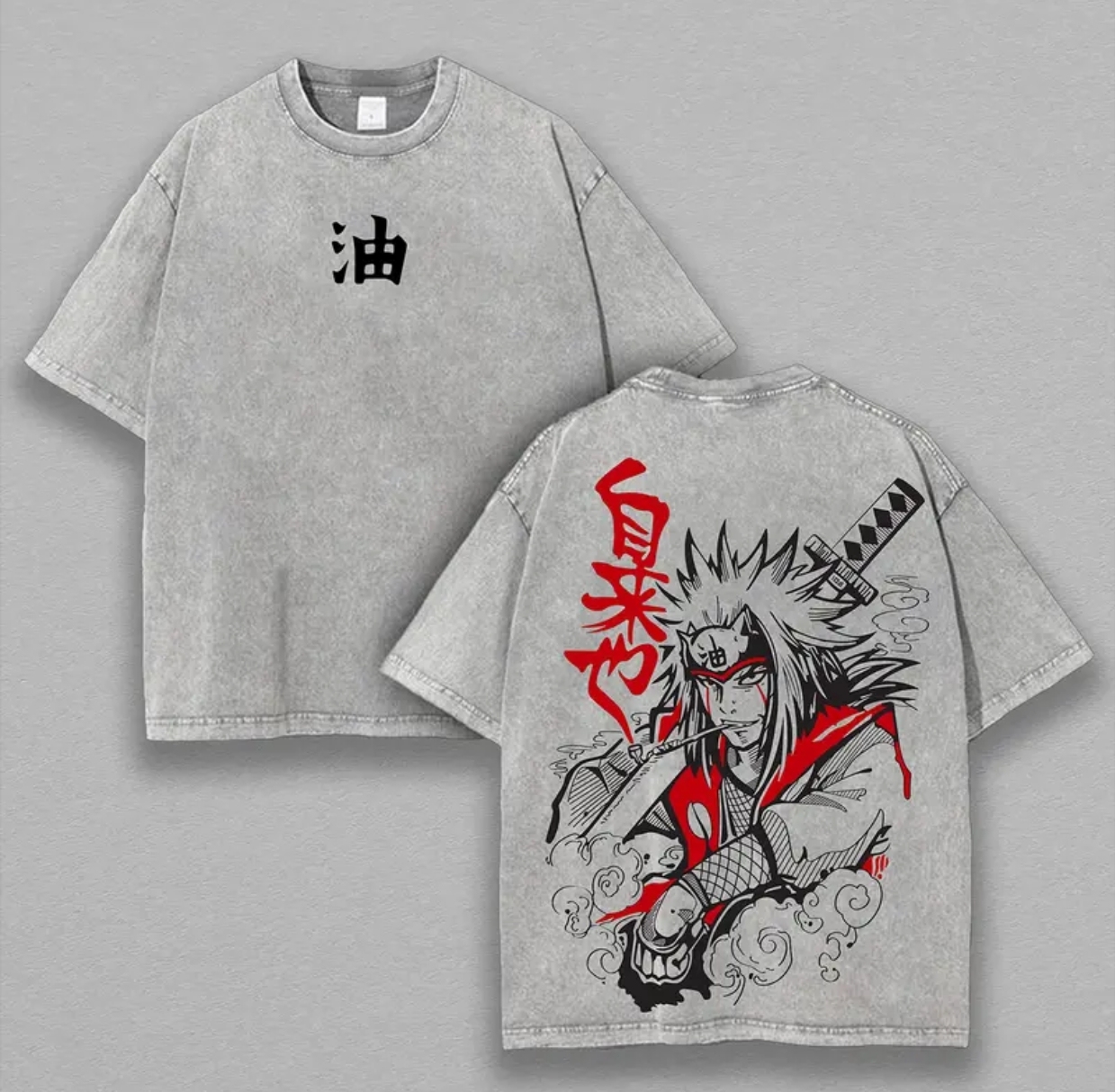 Jiraiya Naruto Printed Unisex Washed T-Shirt
