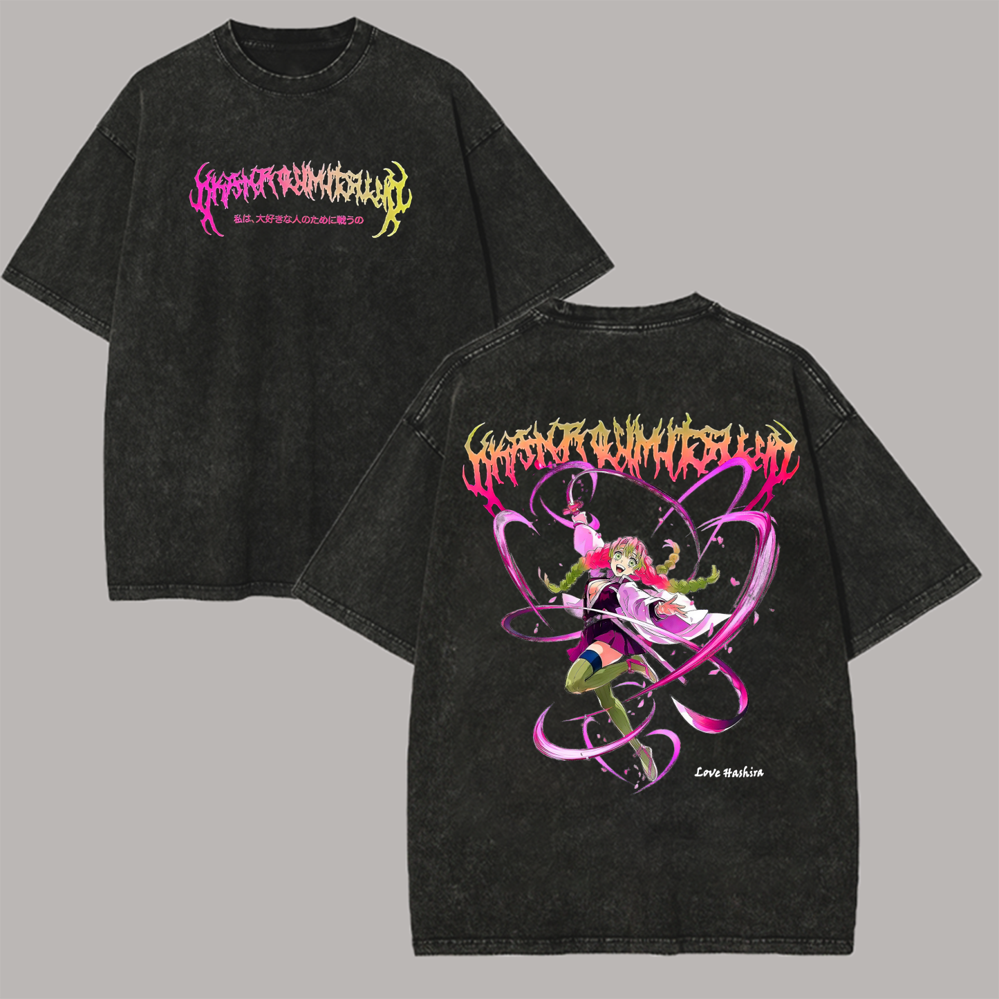 Demon Slayer Mitsuri Kanroji Printed Unisex Washed T-Shirt