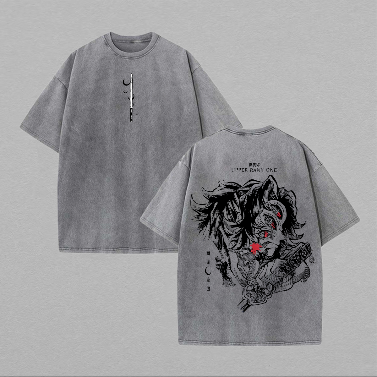 Demon Slayer Kokushibo Printed Unisex Washed T-Shirt