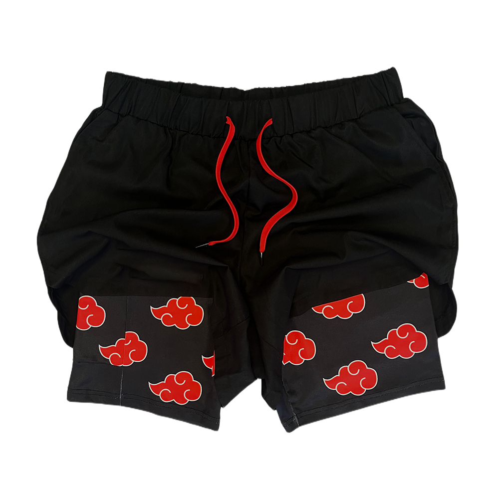 Red Clouds Anime Printed Men's Shorts