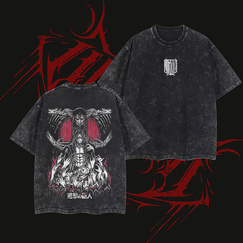 Attack On Titan Oversize Washed T-Shirt