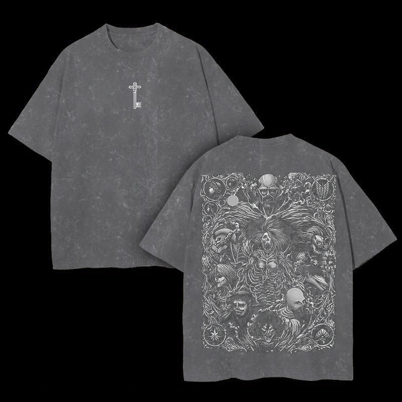 Attack on Titan Oversize Washed T-Shirt