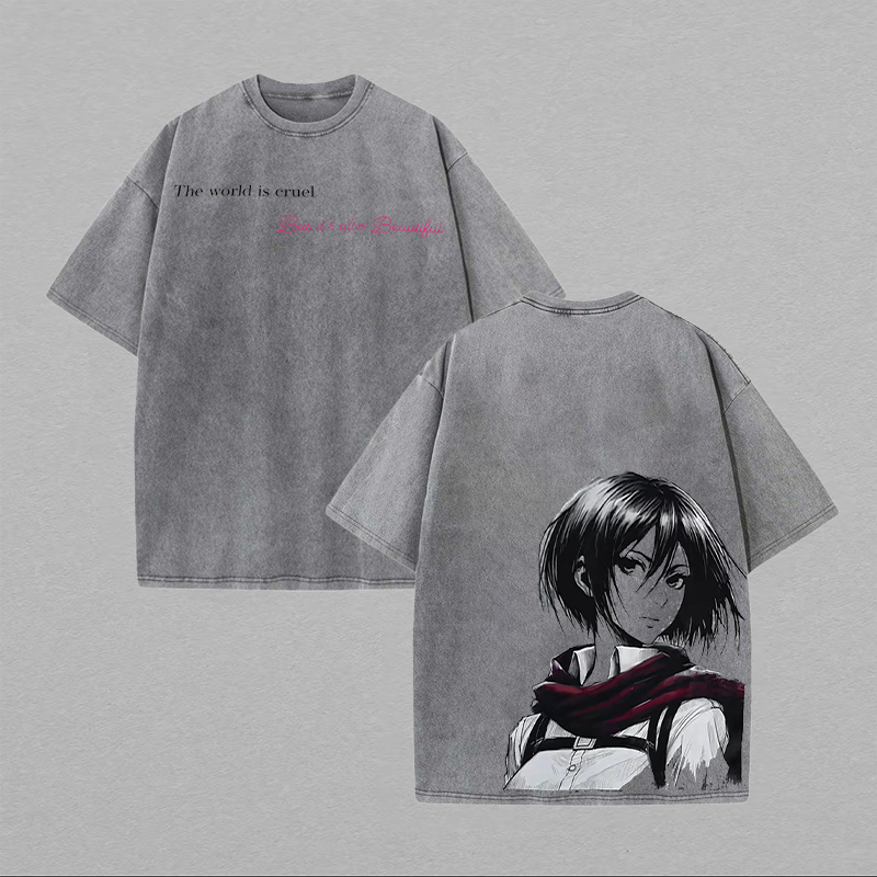 Mikasa Ackerman Printed Unisex Washed T-Shirt